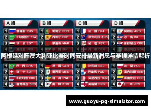 阿根廷对阵澳大利亚比赛时间安排最新消息与赛程详情解析