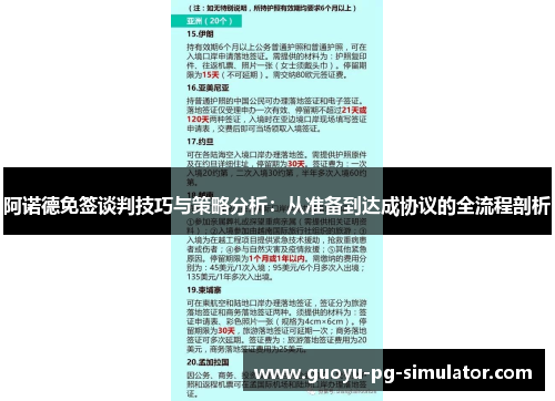 阿诺德免签谈判技巧与策略分析:从准备到达成协议的全流程剖析 阿诺德免签谈判技巧与策略分析:从准备到达成协议的全流程剖析